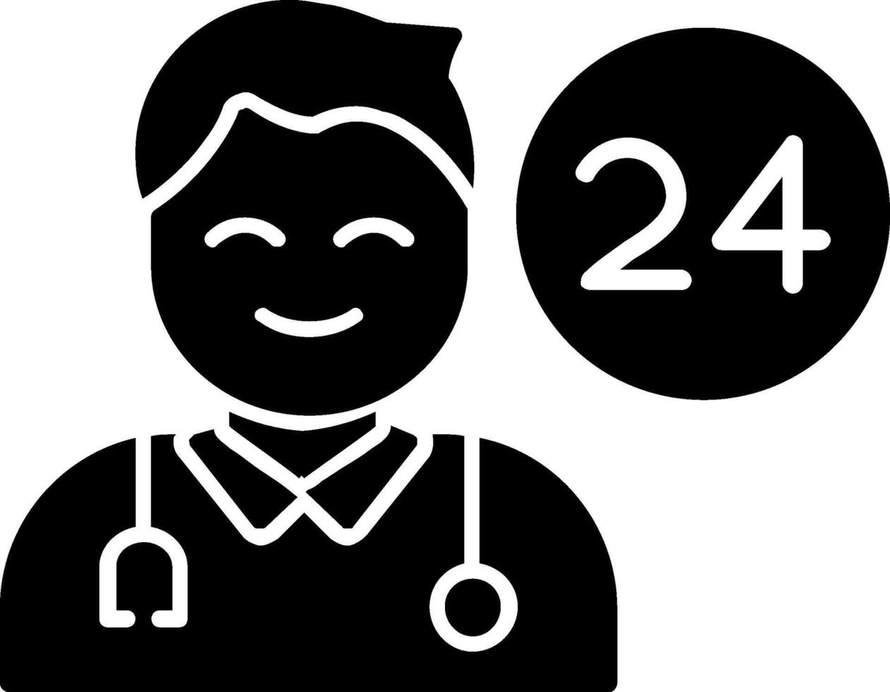 Doctor On Duty Glyph Icon Design vector