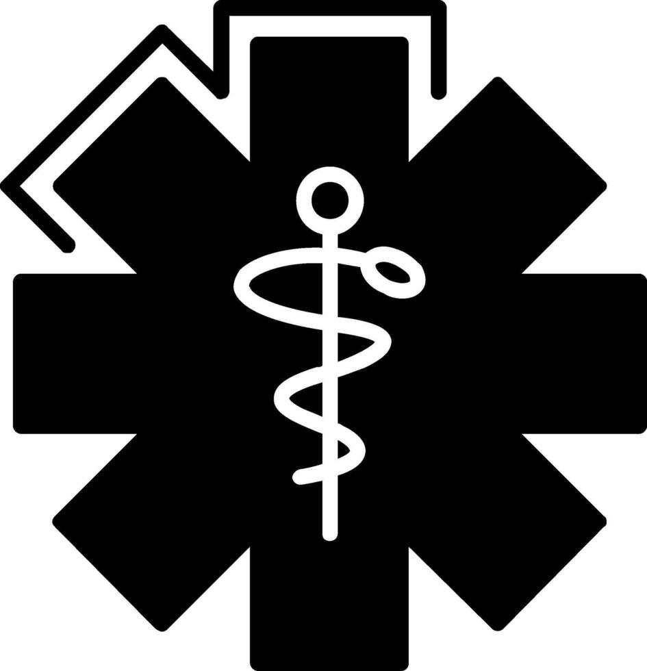 caduceo glifo icono diseño vector