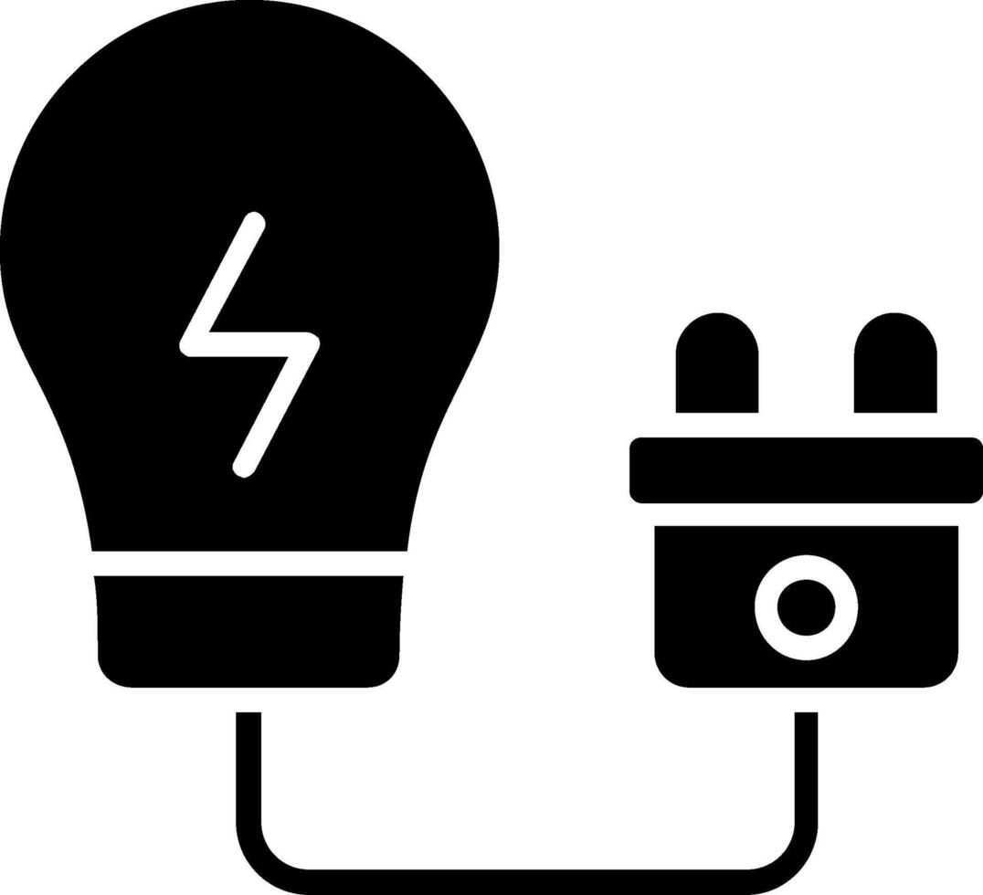 electricidad glifo icono diseño vector