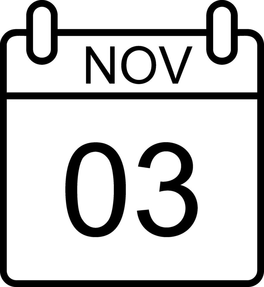 November Line Icon Design vector