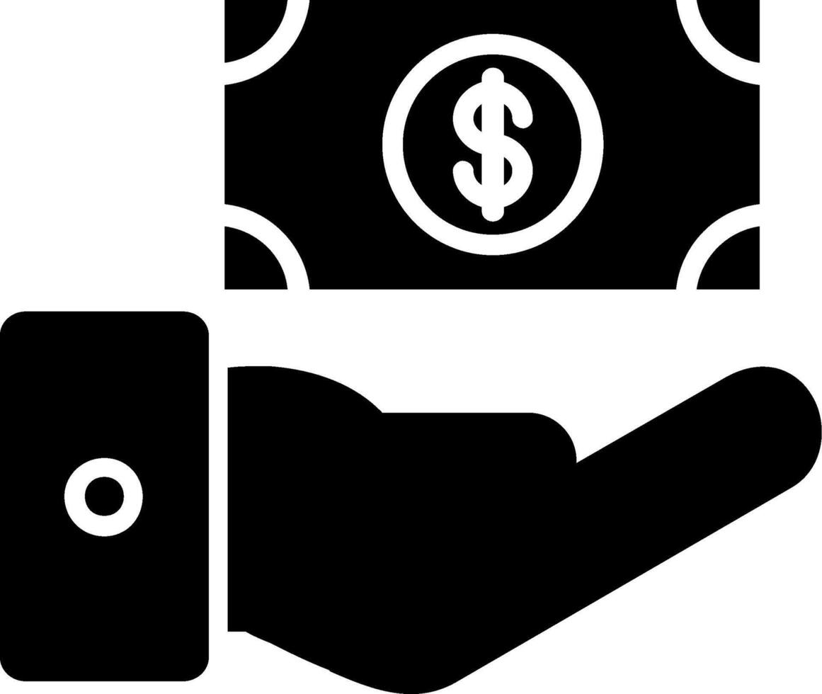 Receive Money Glyph Icon Design vector