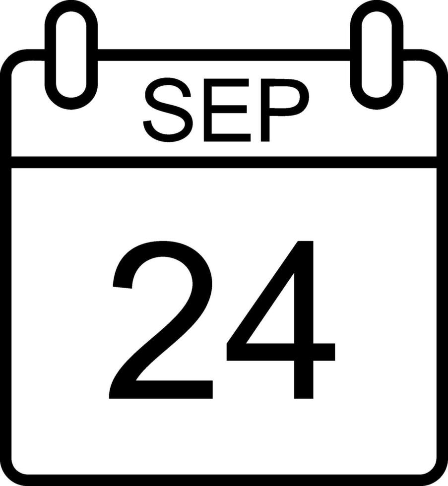 September Line Icon Design vector