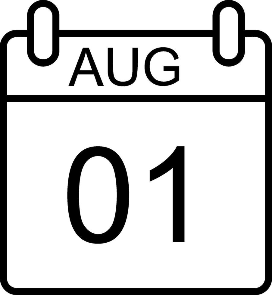 August Line Icon Design vector