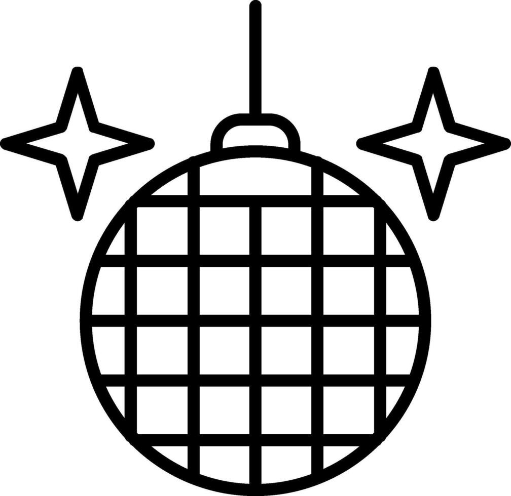 disco pelota línea icono diseño vector