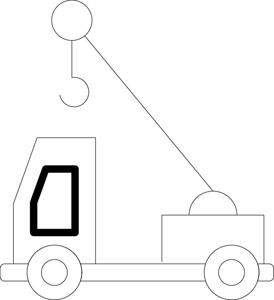 Crane Truck Line Icon Design vector