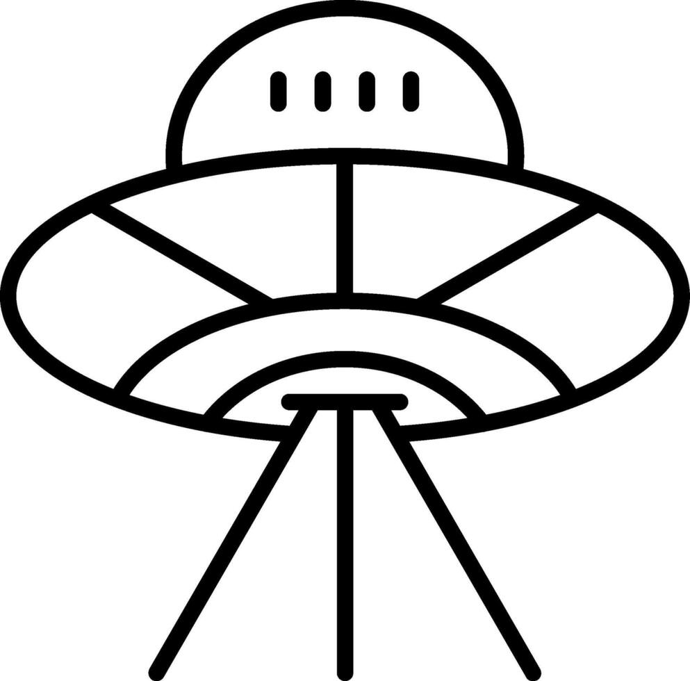 Alien Spaceship Line Icon Design vector
