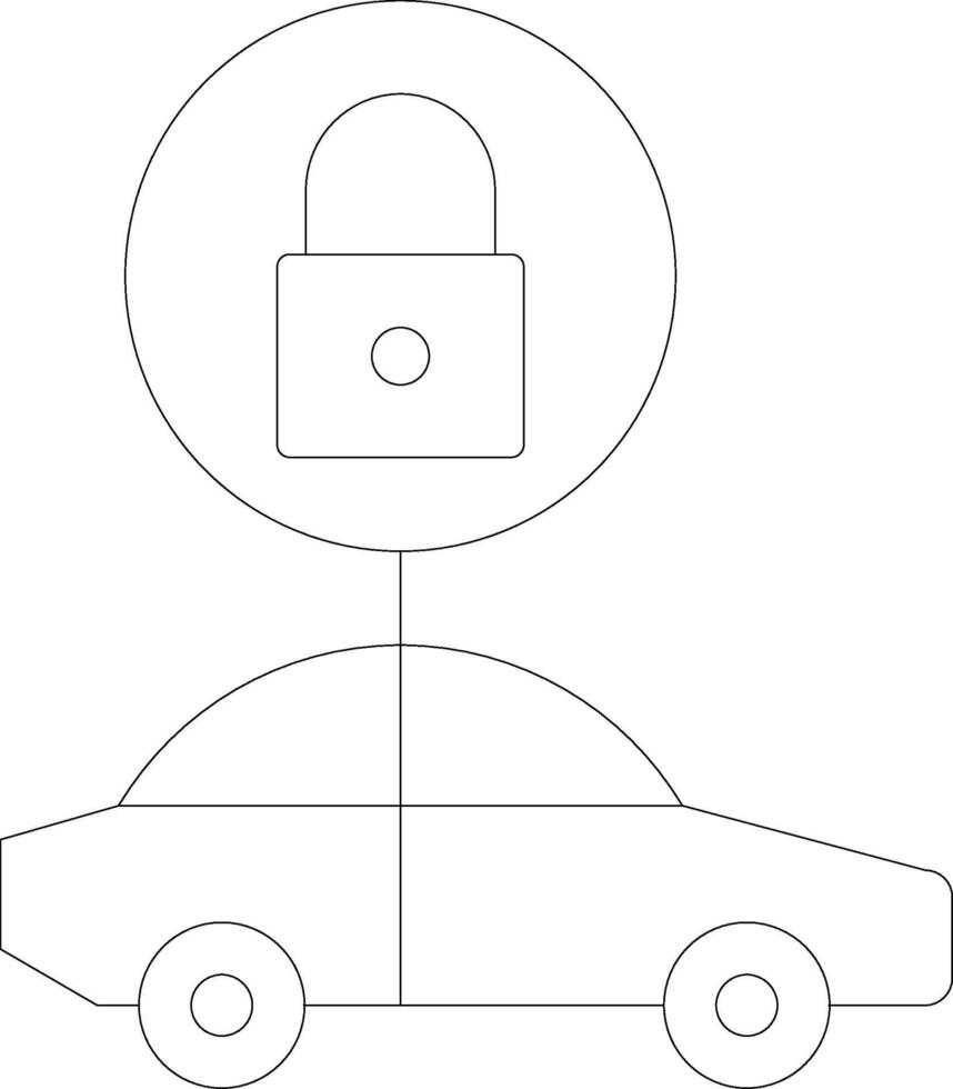 Secured Line Icon Design vector