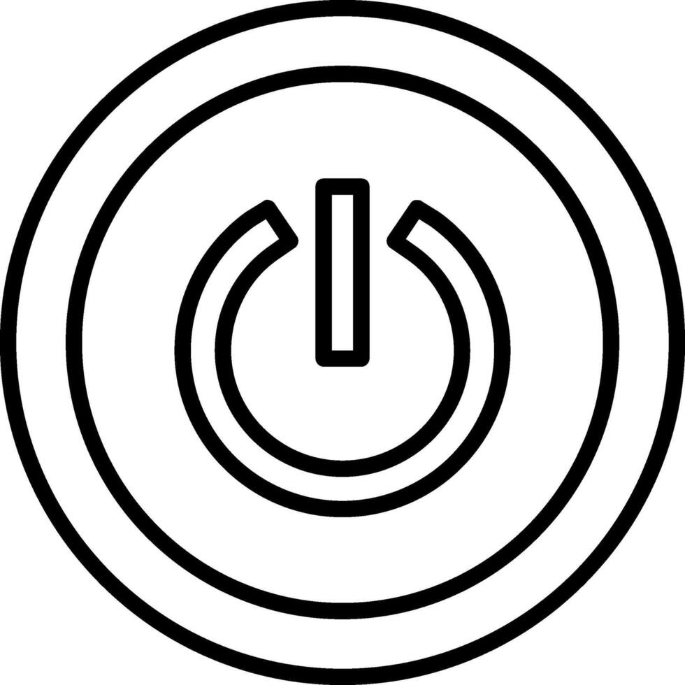 Power Button Line Icon Design vector