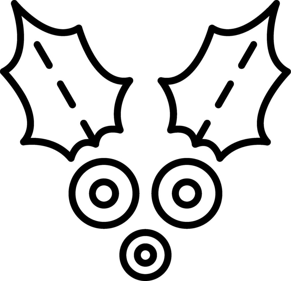 Holly Line Icon Design vector