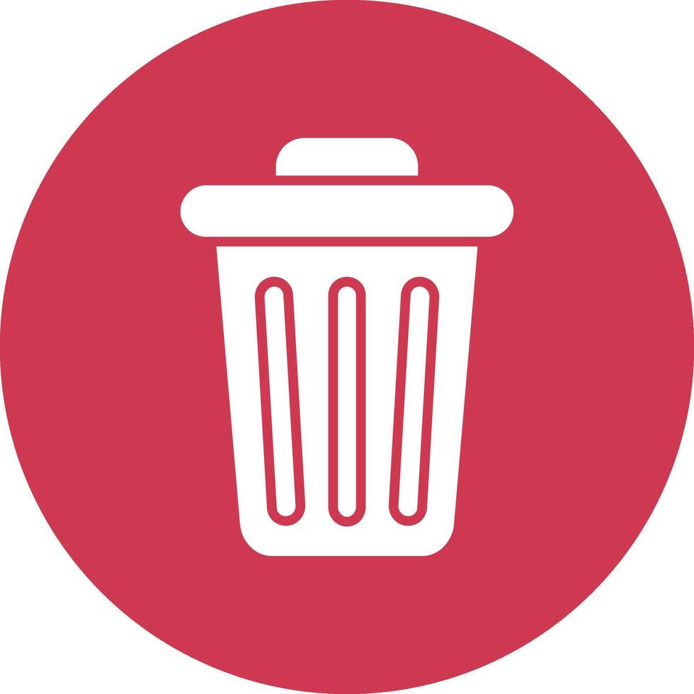 Dustbin Glyph Multi Circle Icon vector