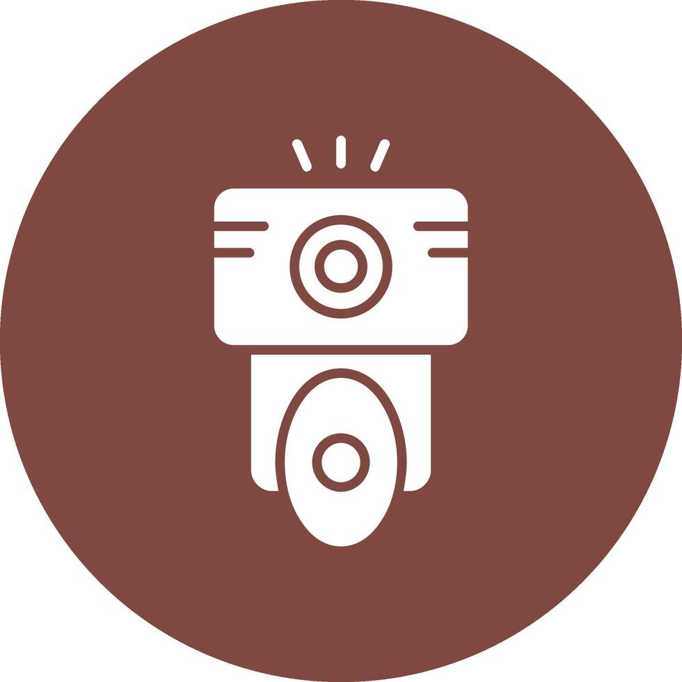 Camera Flash Glyph Multi Circle Icon vector