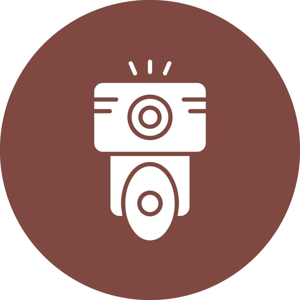 Camera Flash Glyph Multi Circle Icon vector