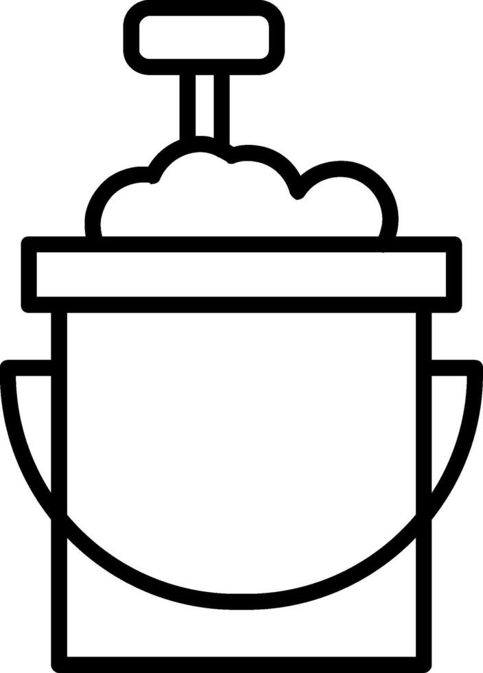 arena Cubeta línea icono diseño vector