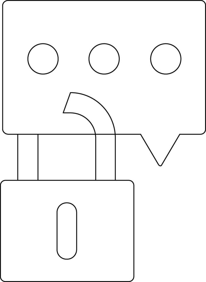 Secure Chat Line Icon Design vector