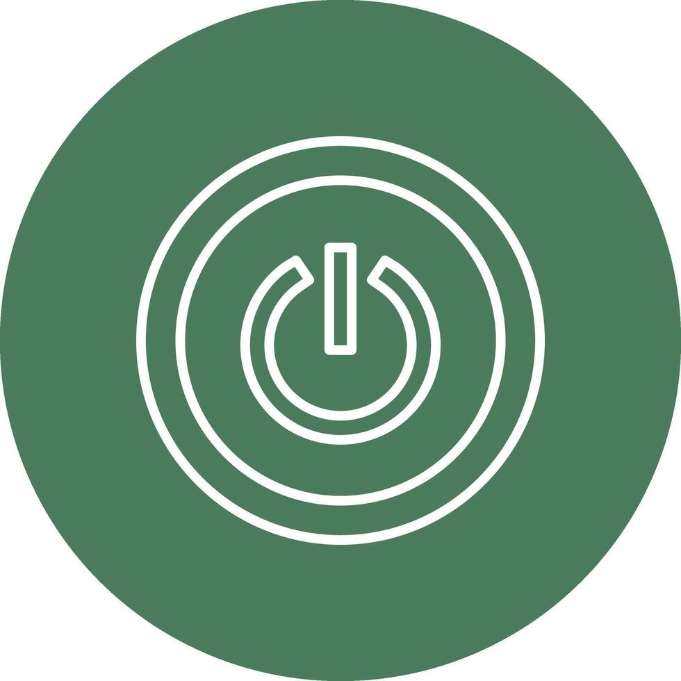 Power Button Line Multi Circle Icon vector