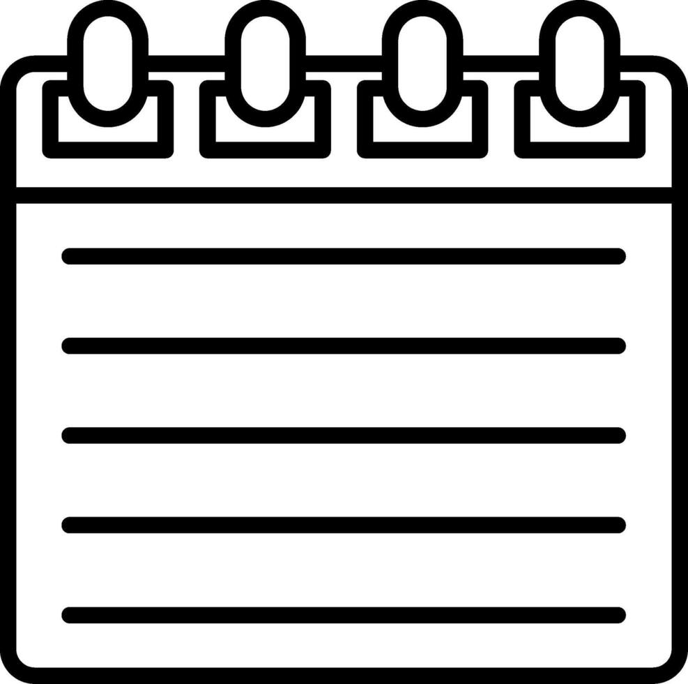 Notepad Line Icon Design vector