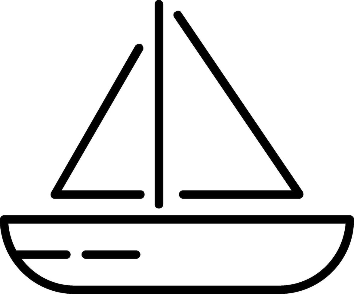 navegación barco línea icono diseño vector