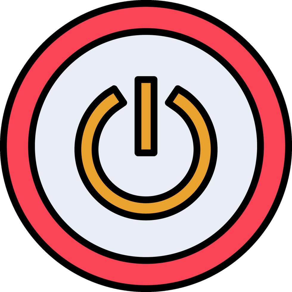 Power Button Line Filled Icon vector