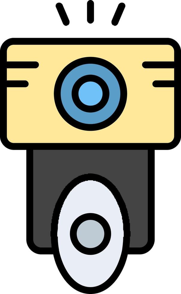 Camera Flash Line Filled Icon vector