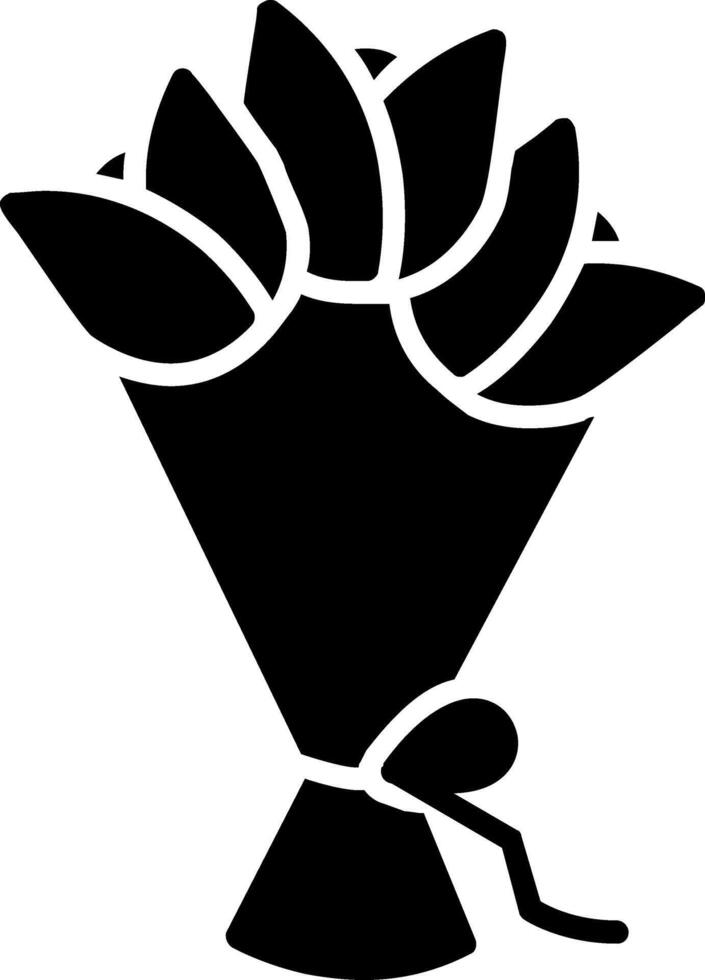 Hand Bouquet Glyph Icon Design vector