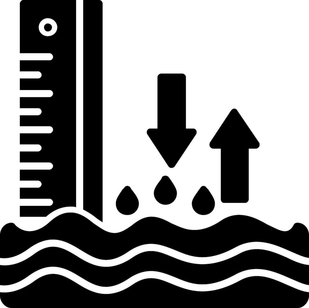 Sea Level Glyph Icon Design vector