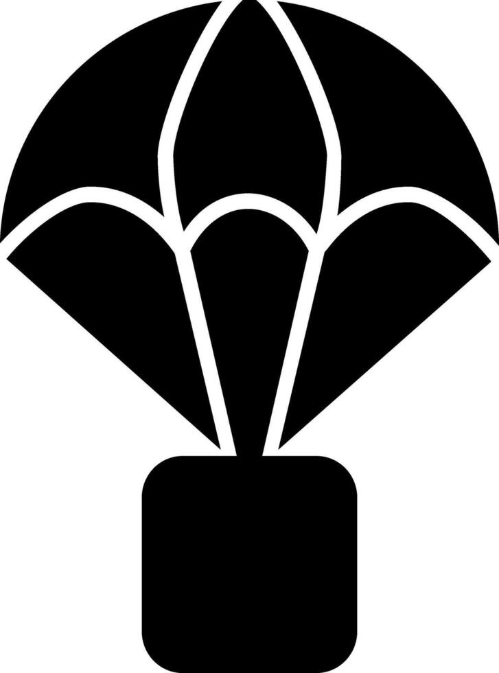 Parachute Glyph Icon Design vector