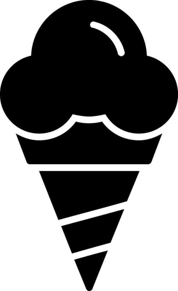 Cone Ice Cream Glyph Icon Design vector