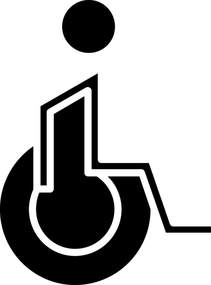 Handicaped Patient Glyph Icon Design vector
