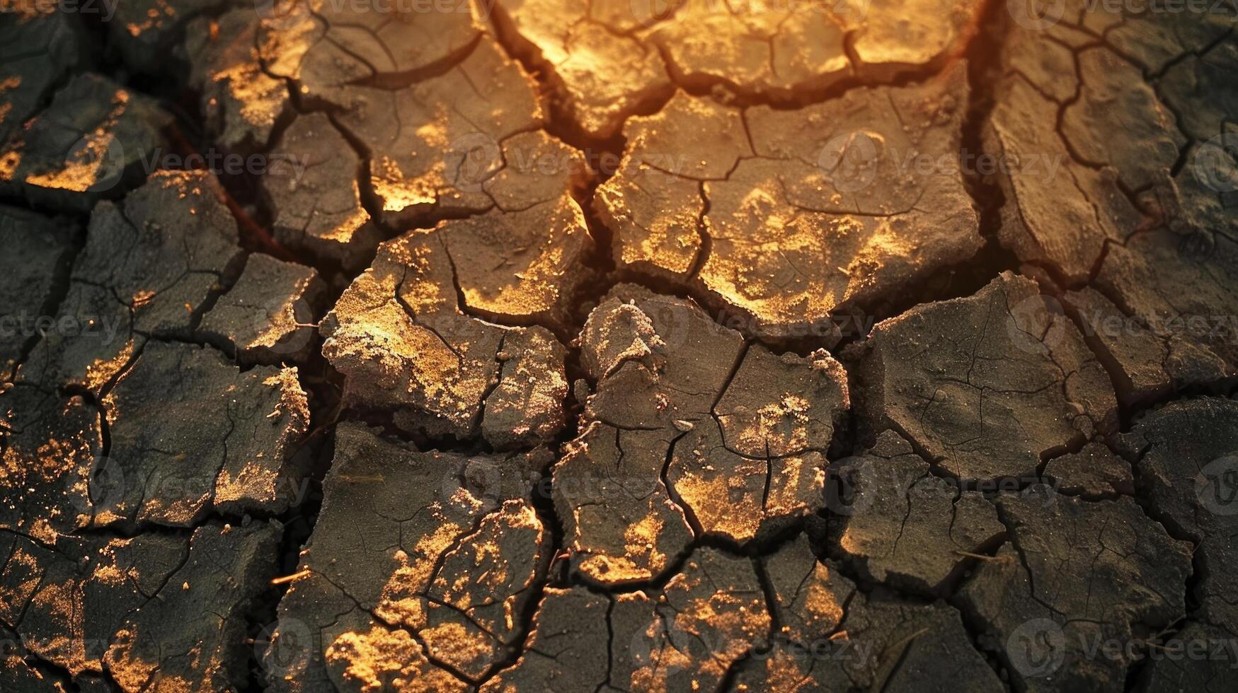 global calentamiento concepto. muerto árbol debajo caliente puesta de sol sequía agrietado Desierto paisaje foto