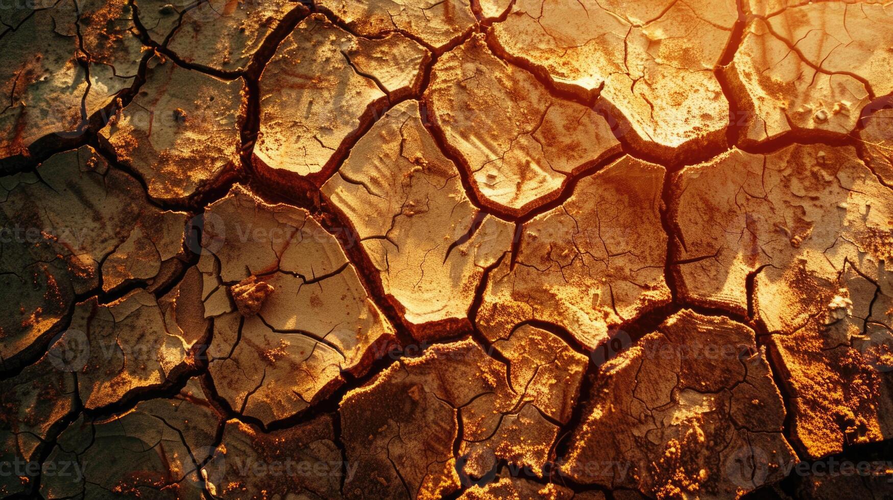 global calentamiento concepto. muerto árbol debajo caliente puesta de sol sequía agrietado Desierto paisaje foto