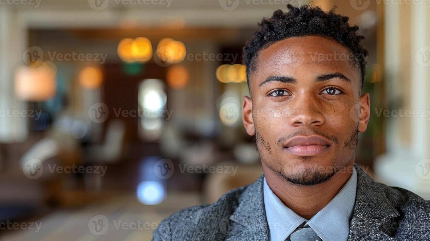 A person dressed in a suit and tie up close photo