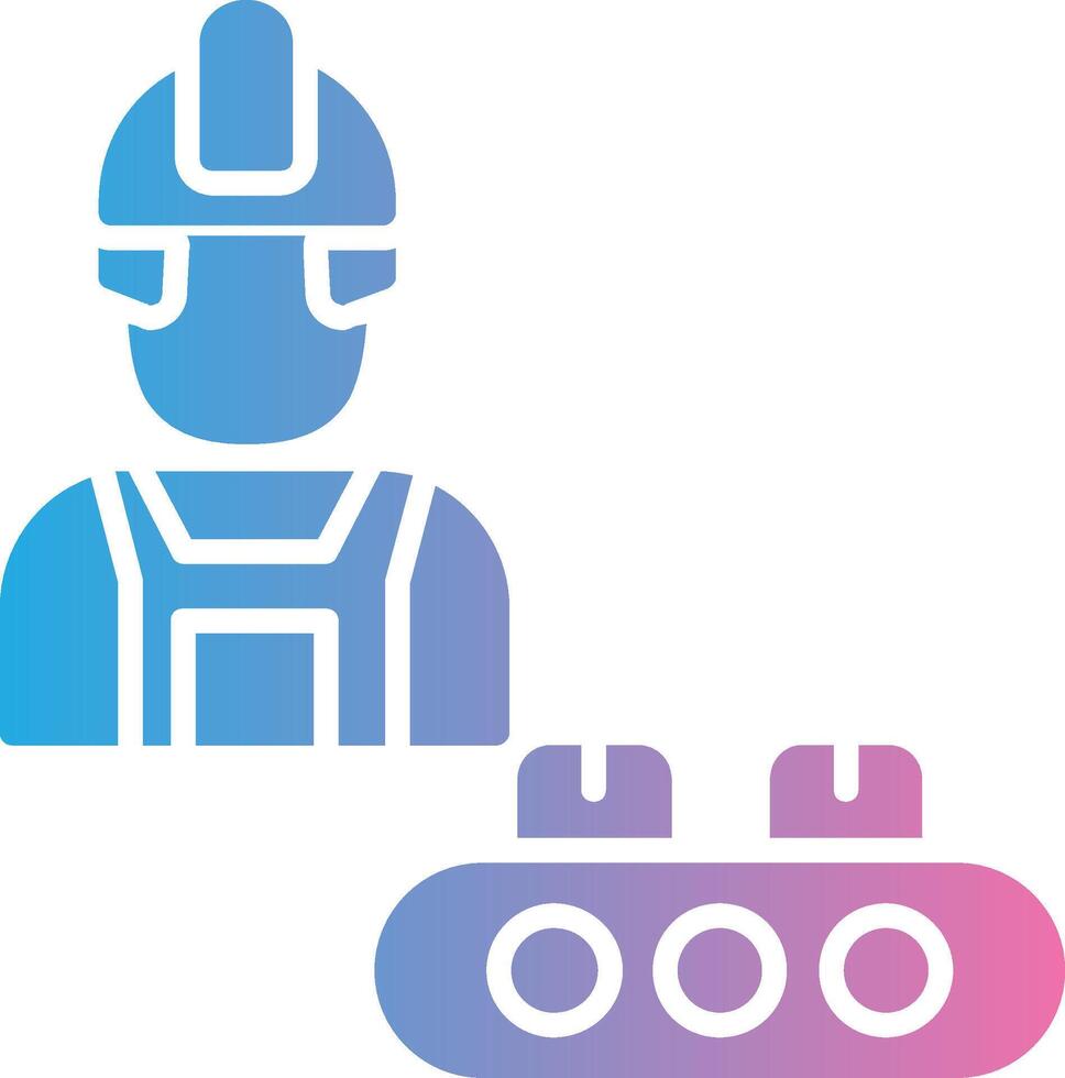 Industrial Worker Glyph Gradient Icon Design vector