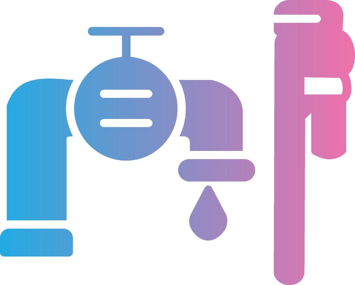 Plumbing installation Glyph Gradient Icon Design vector