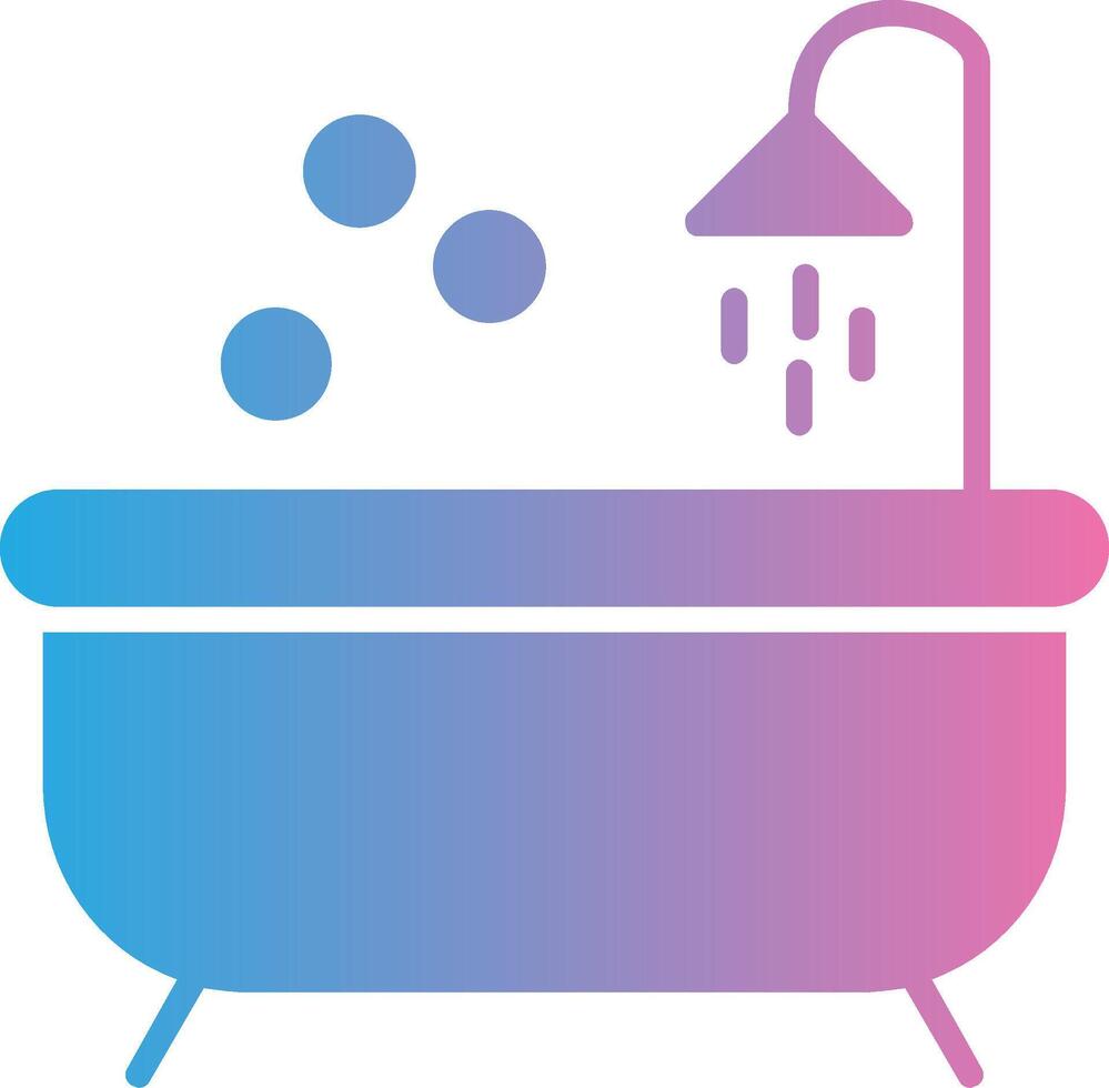 Bathtub Glyph Gradient Icon Design vector