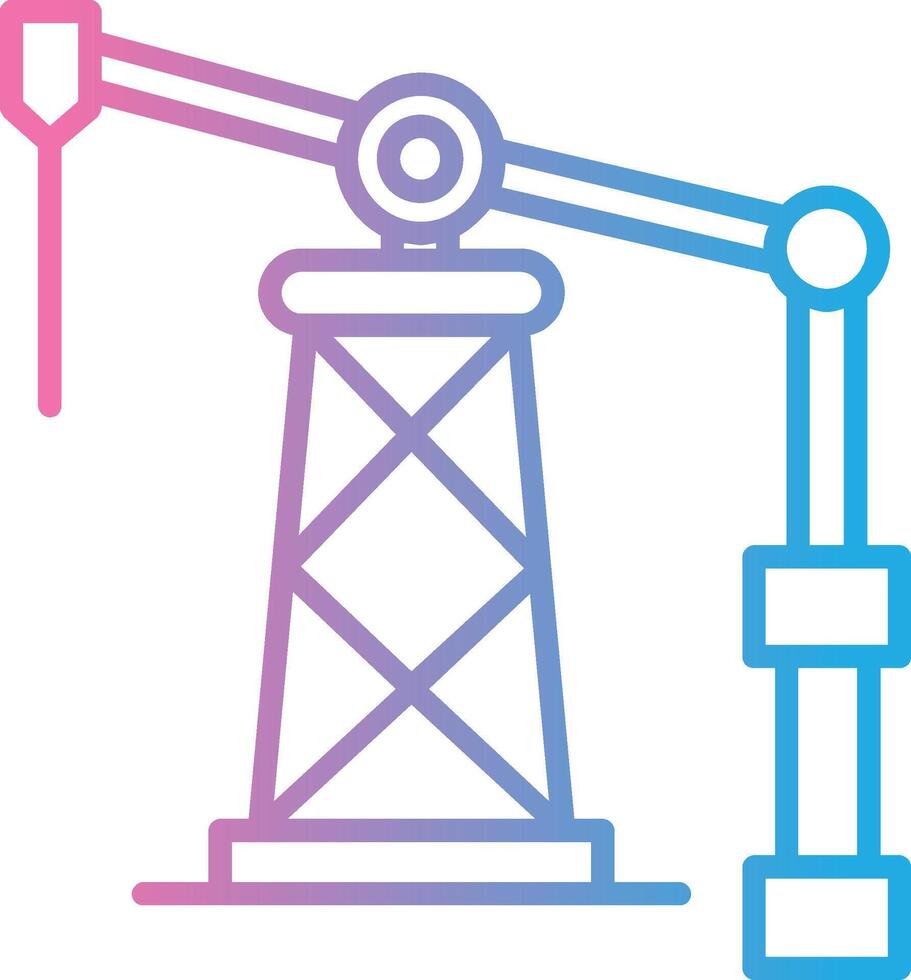 Oil Derrick Line Gradient Icon Design vector