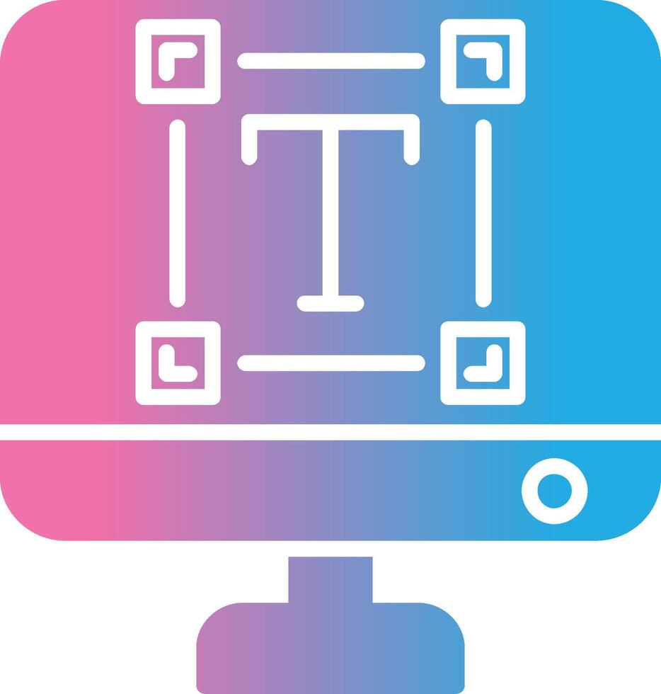 Typography Glyph Gradient Icon Design vector