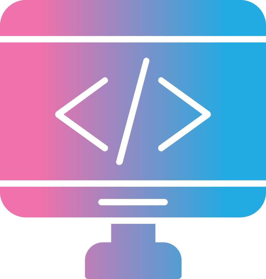 código glifo degradado icono diseño vector