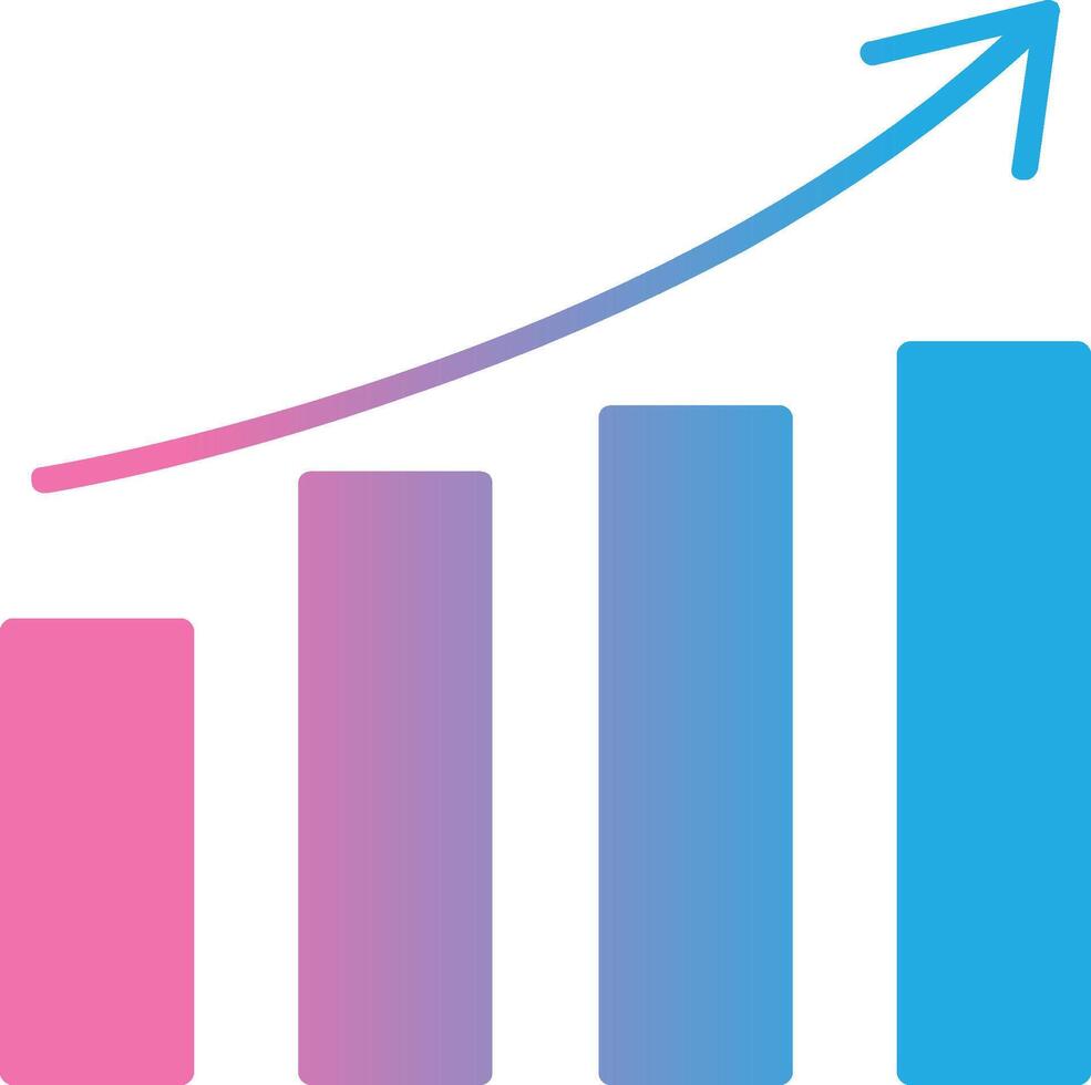 Growth Glyph Gradient Icon Design vector