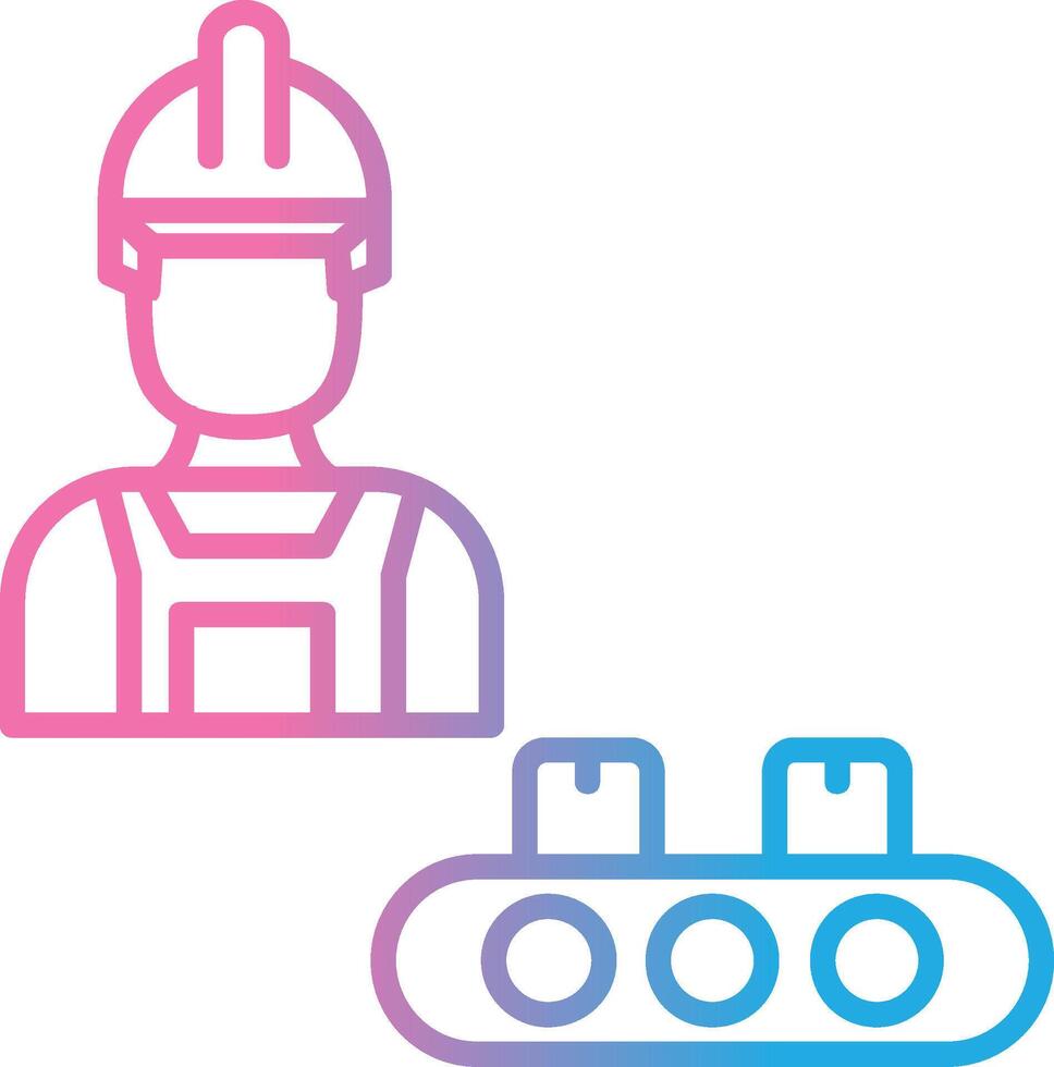 Industrial Worker Line Gradient Icon Design vector