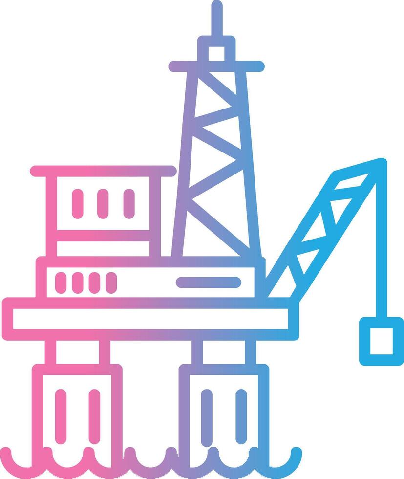 Offshore Platform Line Gradient Icon Design vector