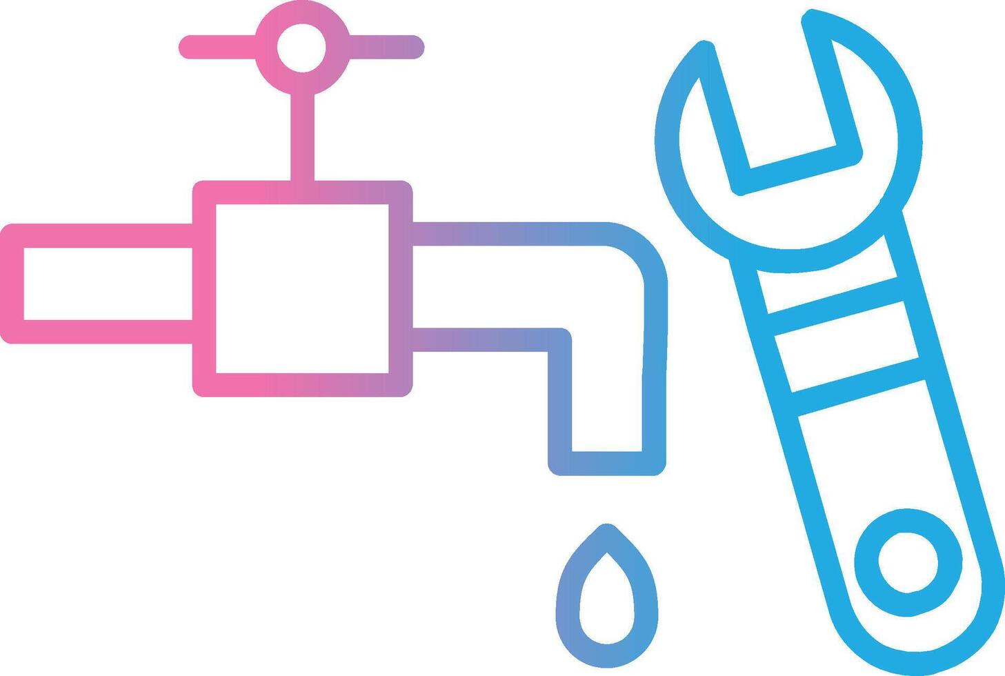 Plumbing Line Gradient Icon Design vector