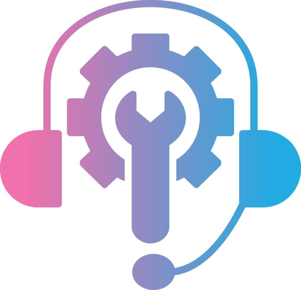 Tech Support Glyph Gradient Icon Design vector