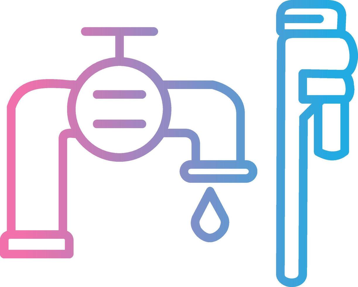 Plumbing installation Line Gradient Icon Design vector