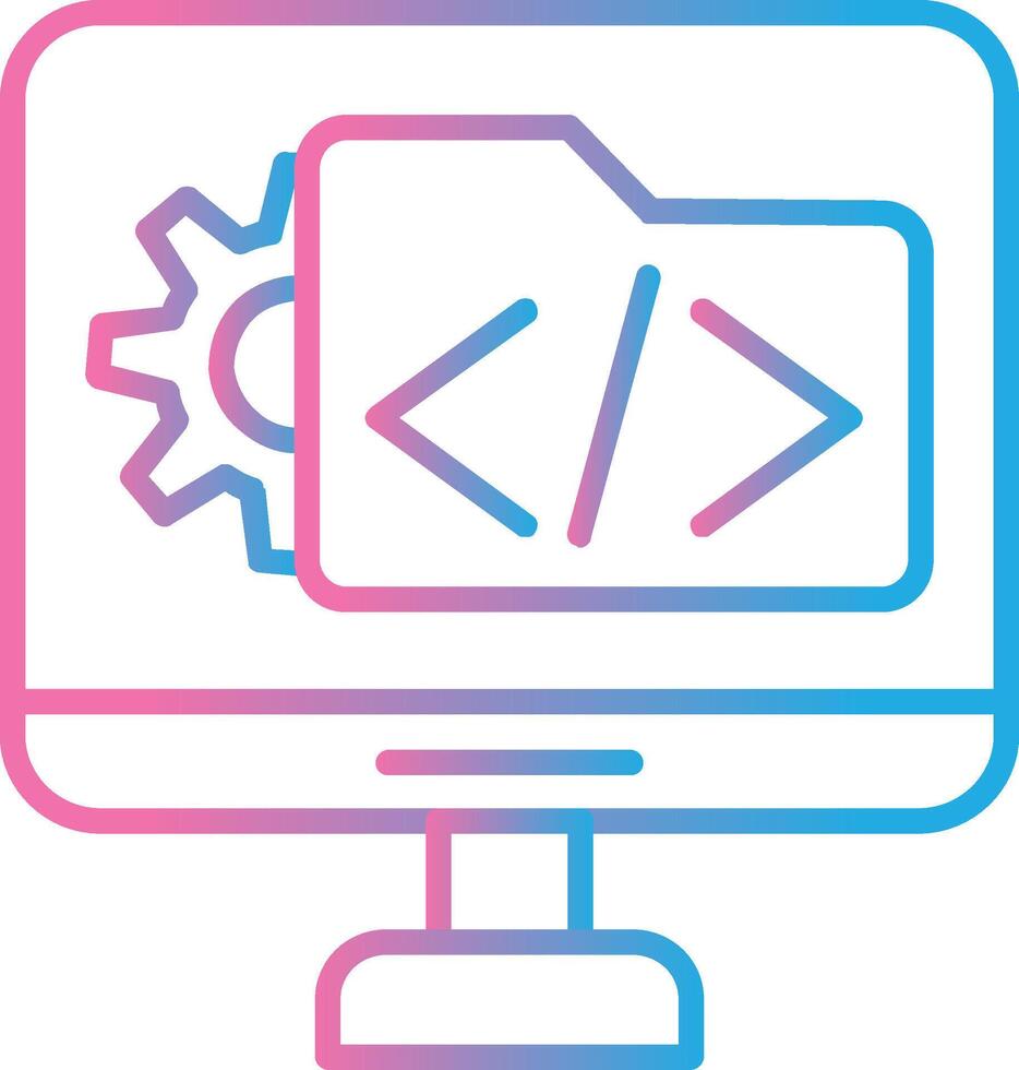 Software Development Line Gradient Icon Design vector