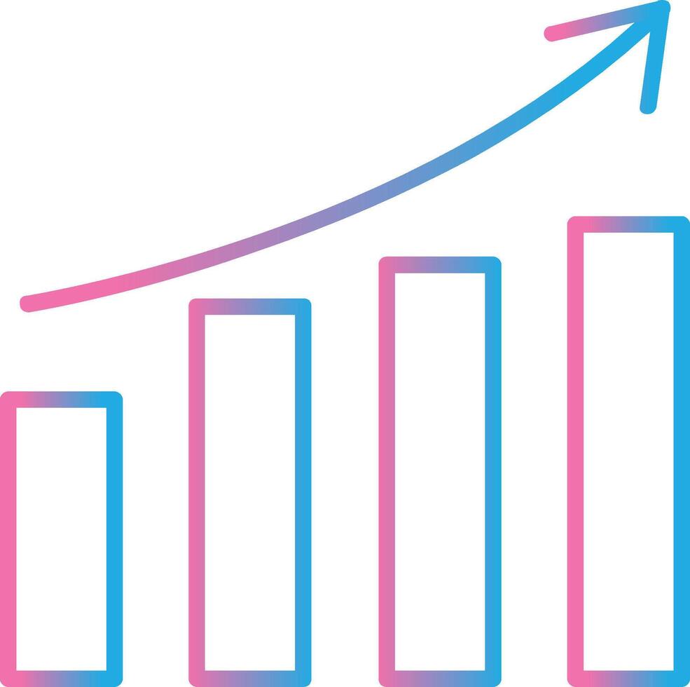 Growth Line Gradient Icon Design vector