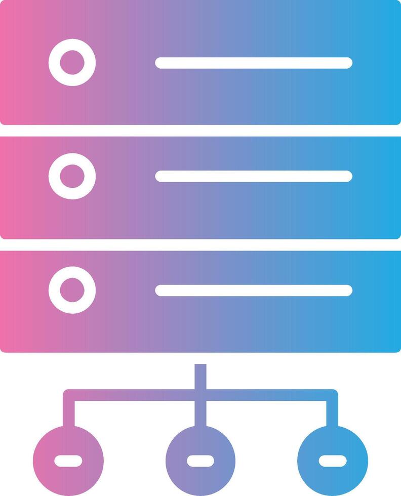 Database Network Glyph Gradient Icon Design vector