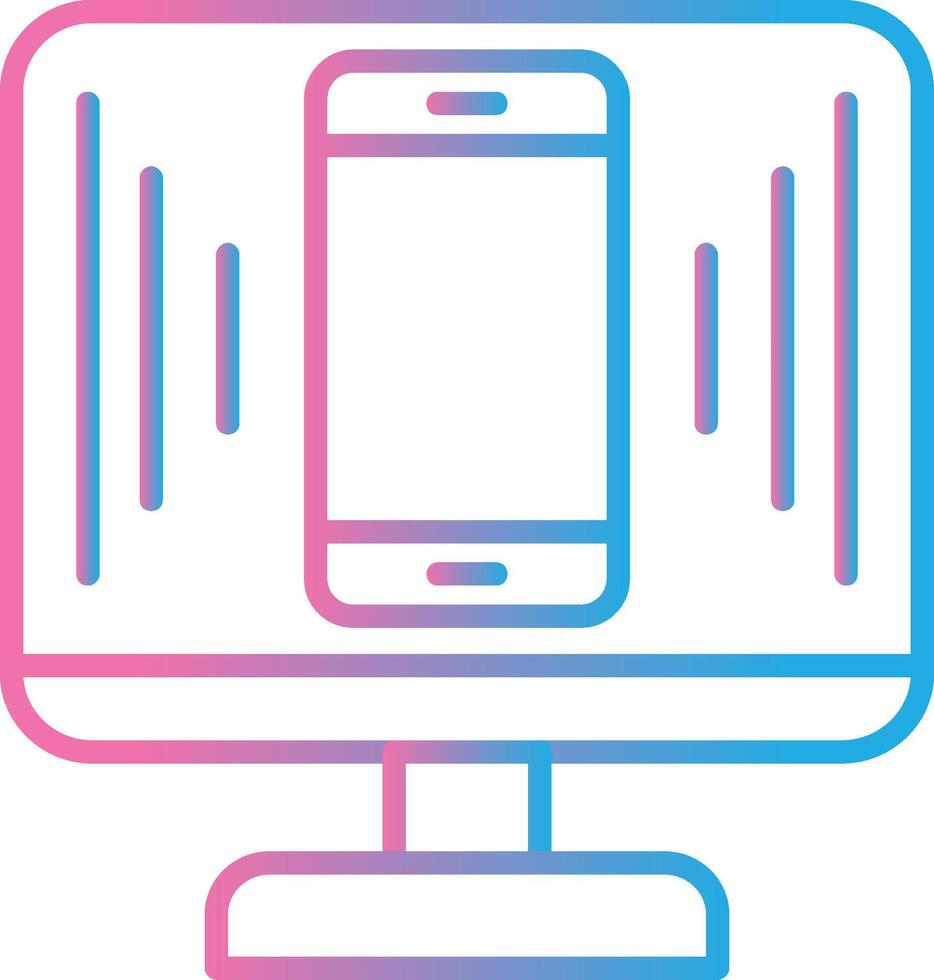 Responsive Design Line Gradient Icon Design vector
