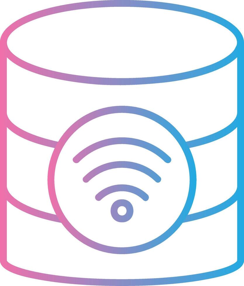 Wireless Database Line Gradient Icon Design vector