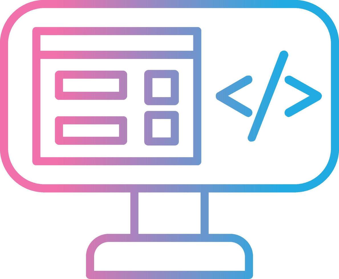 Program Coding Line Gradient Icon Design vector