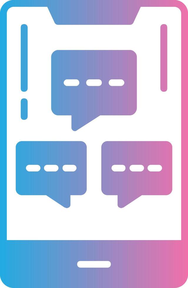 Mobile Chat Info Glyph Gradient Icon Design vector